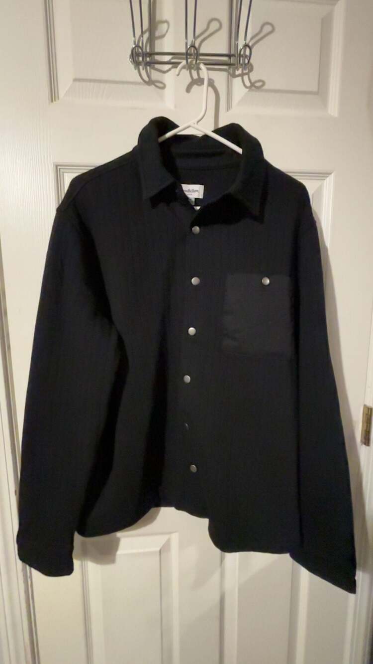 New with Tags Goodfellow & Co Men's Quilted Knit Shirt Jacket - Black